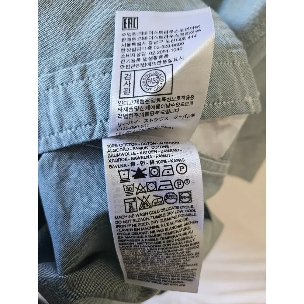 Levi's Shirts Stripes Button Up Blue Green Large Bundle